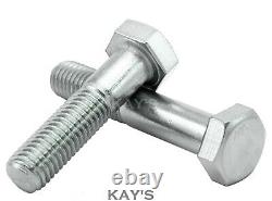 M12 (12mm) PART THREADED HEXAGON HEAD BOLTS HIGH TENSILE 8.8 ZINC PLATED SCREWS