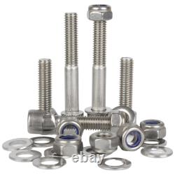 M12 Allen Bolt Socket Cap Screws Nyloc Nuts & Flat Washers A2 Stainless Steel