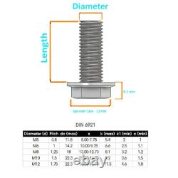 M5 M6 M8 M10 A2 Flange Stainless Steel Hex Head Bolts Flanged Hexagon Screws