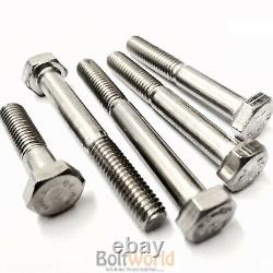 M8 / 8mm A2 STAINLESS STEEL PART THREADED HEX HEAD BOLTS HEXAGON SCREWS DIN 931