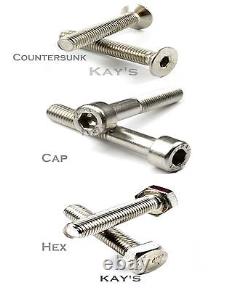 M8 8mmØ SOCKET CAP SCREWS, COUNTERSUNK OR HEXAGON HEAD A2 STAINLESS STEEL BOLTS