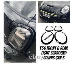 MINI F55 F56 F57 One Cooper & JCW Gloss Black Head Lamp Tail Lamp Covers Light