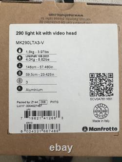 Manfrotto 290 light tripod kit with video head brand new