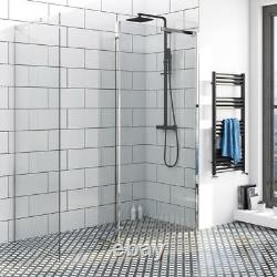 Matte Black 8 200mm Rainfall Shower Square Thermostatic Set Drench Valve Synerg