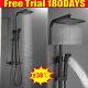 Matte Black Shower Bathroom Thermostatic Mixer Square Twin Head Exposed Valve