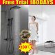 Matte Black Thermostatic Dual Shower Square Head Mixer Twin Valve Shower Pack Uk