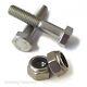 Metric Stainless Steel Hex Head Part Threaded Bolts With Nyloc Nuts M10 & M12
