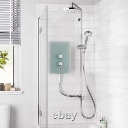 Mira Azora Dual Head Electric Shower 9.8kW Power Glass Clearscale 1.1634.156