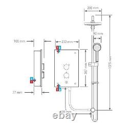 Mira Azora Dual Head Electric Shower 9.8kW Power Glass Clearscale 1.1634.156