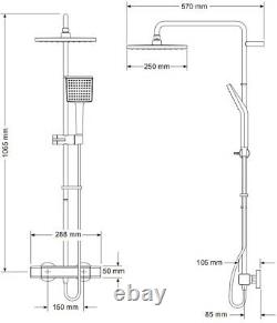 Mira Honesty ERD Mixer Shower Thermostatic Chrome 250mm Head Square 1.1901.002