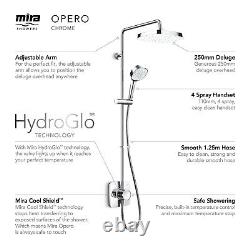 Mira Opero Bathroom Thermostatic Mixer Shower Chrome Twin Adjustable Head Modern