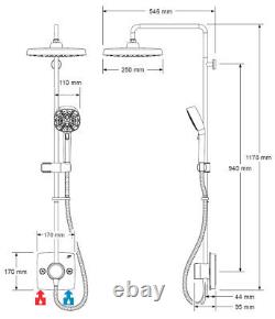 Mira Opero Bathroom Thermostatic Mixer Shower Chrome Twin Adjustable Head Modern