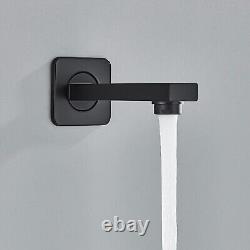 Modern Concealed Shower System Black 3-Way Mixer Taps 40cm Rain Shower Head Set