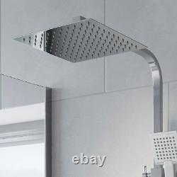 Modern Shower Mixer Thermostatic Exposed Square Bathroom Twin Head Valve Set