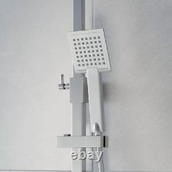 Modern Shower Mixer Thermostatic Exposed Square Bathroom Twin Head Valve Set