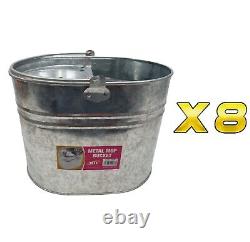 NEW 14 LTR Heavy Duty Galvanized Metal Mop Bucket+Mop Head Strong Cleaning Home