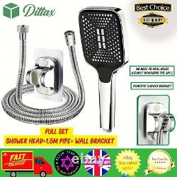 NEW Bath High Pressure Shower Head 3 Mode Chrome Handset Head Water Saving UK