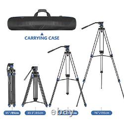 Neewer Professional Heavy Duty Video Tripod 76-inch Stand With Fluid Drag Head