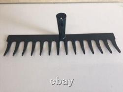 New 14 Tooth Teeth Replacement Rake Head Garden Leaf Leaves Metal Carbon Steel