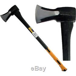 New 2kg Fibreglass Maul Axe Chopper Steel Head Log Splitting Wood Splitter Shaft