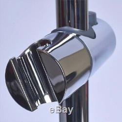 New Dual Bath Shower Bathroom Square Head Mixer Tap Bar Hose Set Riser Rail Bar