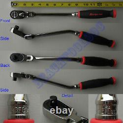 New Snap On 3/8 Dual 80 Bent Flex-Head Ratchet Black Red Comfort Grip FHBF80A