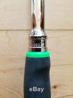 New Snap On SHLF80A 1/2 GREEN Flex Head Soft Grip Ratchet FREE PRIORITY