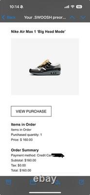 Nike Air Max 1 SWOOSH'Big Head Mode' UK 9 BRAND NEW