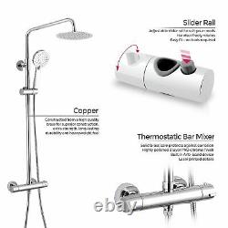 Niki Slim Round Thermostatic Dual Control Twin Head Shower Mixer Thermostatic