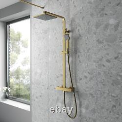 Nuie Thermostatic Bar Mixer Valve Shower Luxury Bathroom Handset Hose Complete