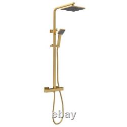 Nuie Thermostatic Bar Mixer Valve Shower Luxury Bathroom Handset Hose Complete