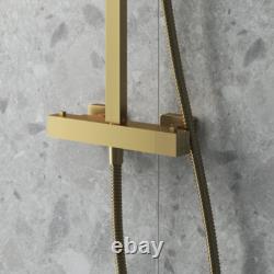 Nuie Thermostatic Bar Mixer Valve Shower Luxury Bathroom Handset Hose Complete