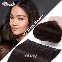 One Piece Clip in Indian 100% Real Remy Human Hair Weft Extensions 3/4 Full Head