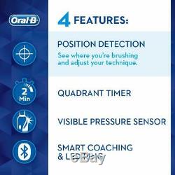 Oral-B Genius 9000 3D White Electric 6 Modes Toothbrush with 4 Heads RoseGold