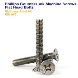 PHILLIPS COUNTERSUNK MACHINE SCREWS FLAT HEAD BOLTS STAINLESS STEEL M8 8mm