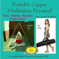 PORTABLE Copper Meditation Pyramid With Case-And Capstone + Connectors