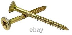 PREMIUM WOOD SCREWS CUTTER THREAD POZI CSK SPECTRE TIMBERFIX 360 GOLD 4, 5, 6mmØ