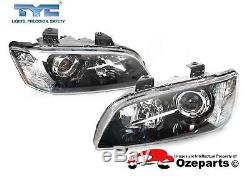 Pair LH+RH Projector Head Light Black For Holden VE Commodore Series 1'06'10