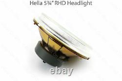 Pair of Hella 5 3/4 RHD 12v H4 Head lights Lamps Dipped Main Beam & Sidelight