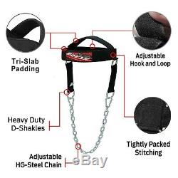 RDX Head Harness Neck Muscles Builder Belt Weight Lifting Gym Chain Exercise H1