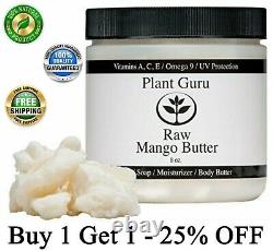 Raw Mango Butter 8 oz. 100% Pure Organic Unrefined Natural Jar For Skin and Hair