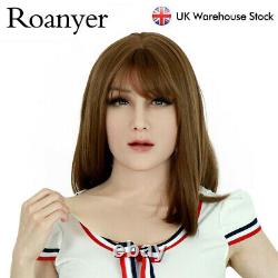 Roanyer Realistic Silicone Caucasian Female Head Mask Collar Crossdresser For DQ