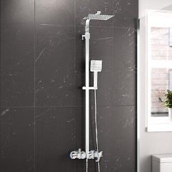 Rosa Exposed Thermostatic Shower Mixer Bathroom Twin Head Round Square Bar Set