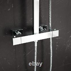 Rosa Exposed Thermostatic Shower Mixer Bathroom Twin Head Round Square Bar Set