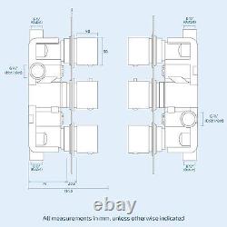 Rose 2 Way Square Concealed Thermostatic Mixer Valve Hand Held Shower Head