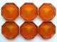 Rosenthal Versace Glass Coasters 6 Medusa Head Brand New Boxed Amber Authentic