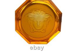 Rosenthal Versace Glass Coasters 6 Medusa Head BRAND NEW Boxed Amber Authentic
