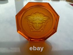 Rosenthal Versace Glass Coasters 6 Medusa Head BRAND NEW Boxed Amber Authentic