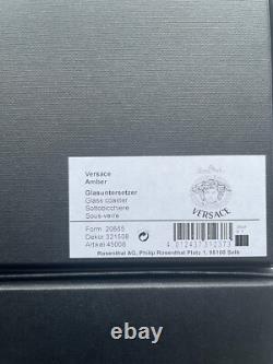 Rosenthal Versace Glass Coasters 6 Medusa Head BRAND NEW Boxed Amber Authentic