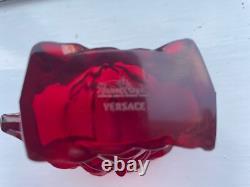 Rosenthal Versace Glass Paperweight Red Brand New Boxed Authentic Medusa Head